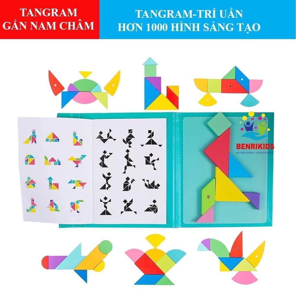 Đồ chơi ghép hình Tangram bằng gỗ cho bé