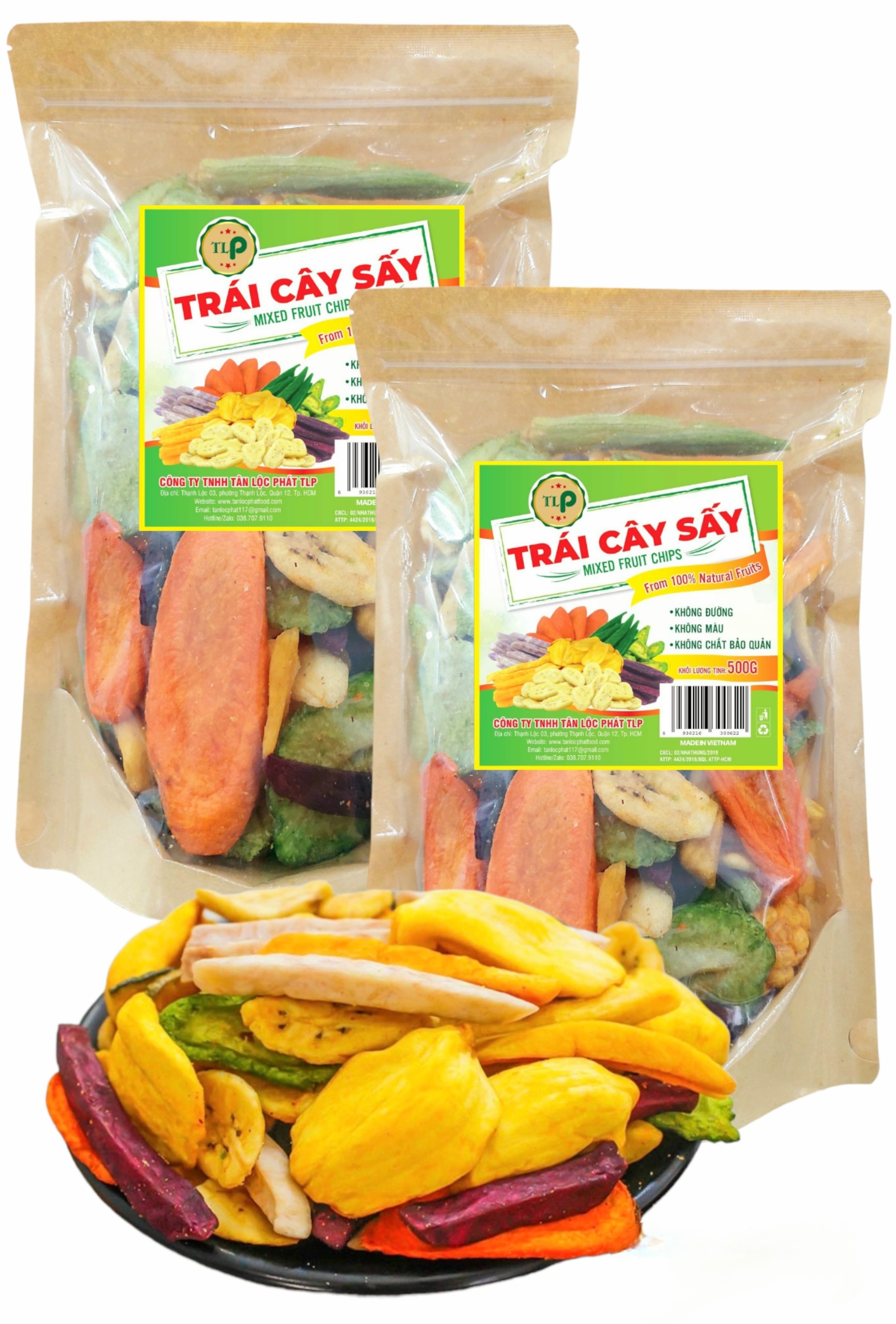TRÁI CÂY SẤY THẬP CẨM GIÒN NGON TÂN LỘC PHÁT - bịch 500G