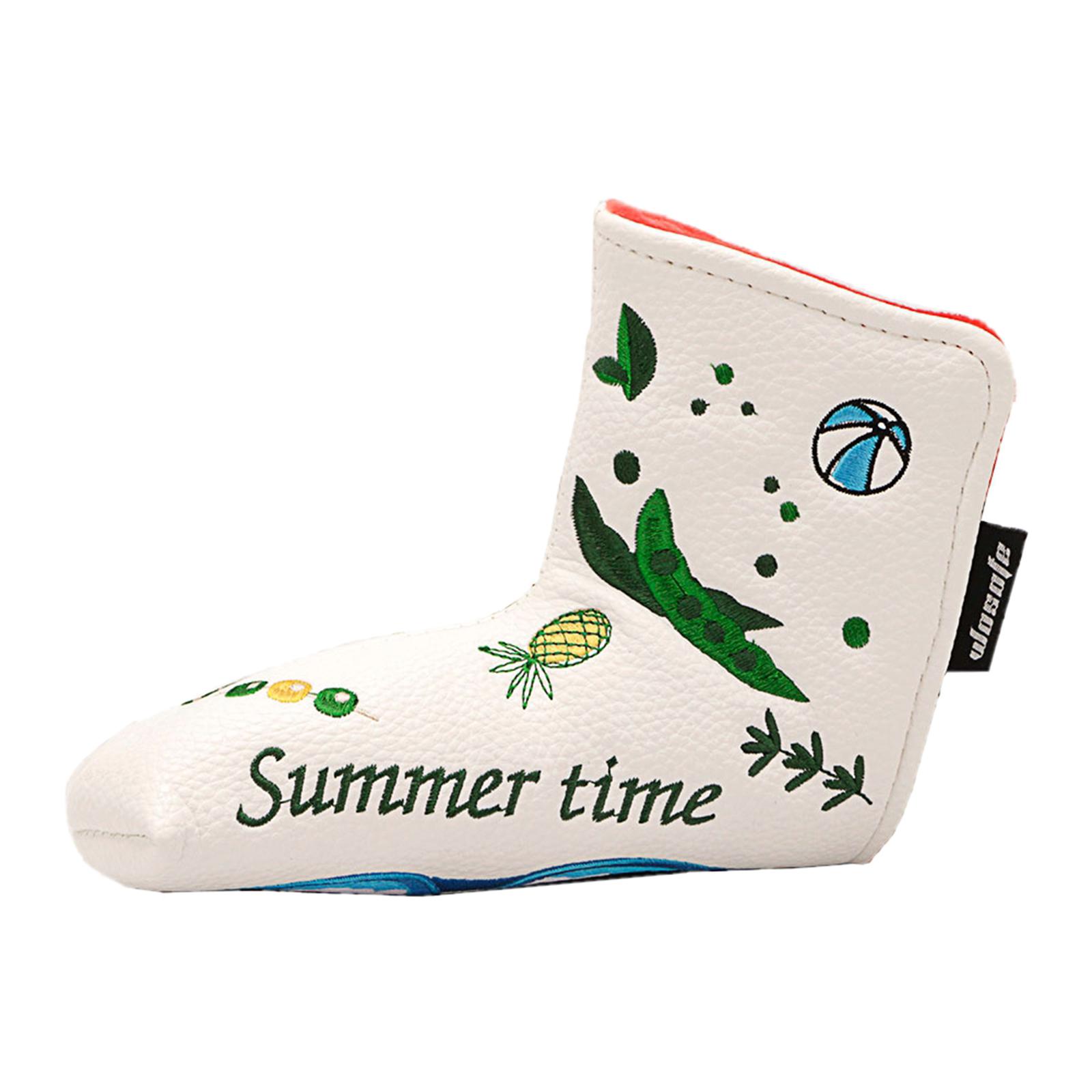 Sport Golf Putter Headcovers Magnetic Closure Embroidery Summer Elements Pattern Golf Club Head Cover Protection Waterproof Fits All Brands Men Women