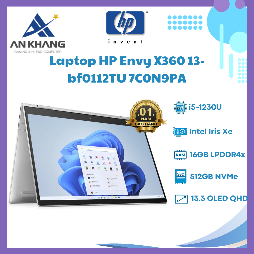Laptop HP ENVY X360 13-bf0112TU 7C0N9PA - Hàng Chính Hãng - Bảo Hành 12 Tháng Tại HP Việt Nam