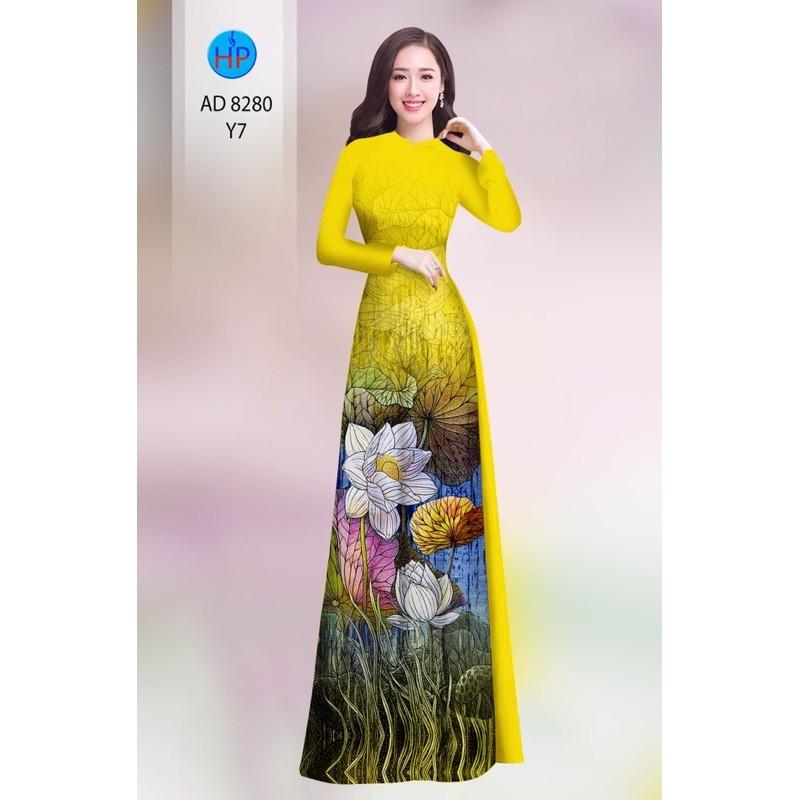 Vải áo dài họa tiết hoa sen
