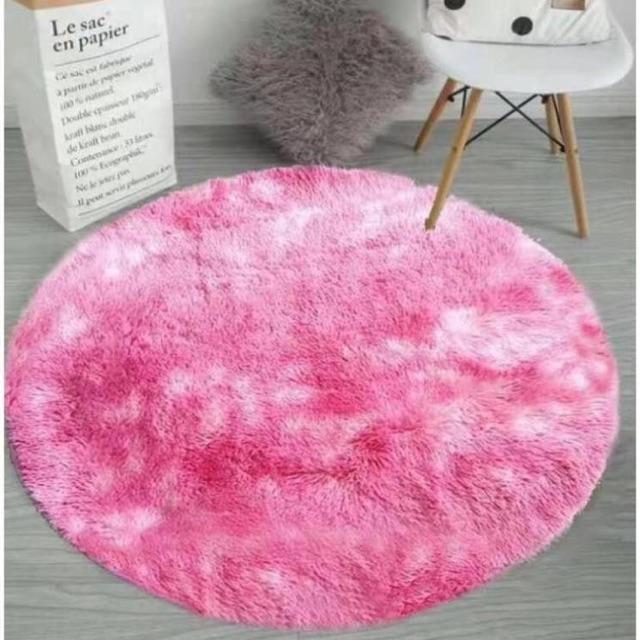 Thảm lông tròn chụp hình - lót sàn 1m x 1m