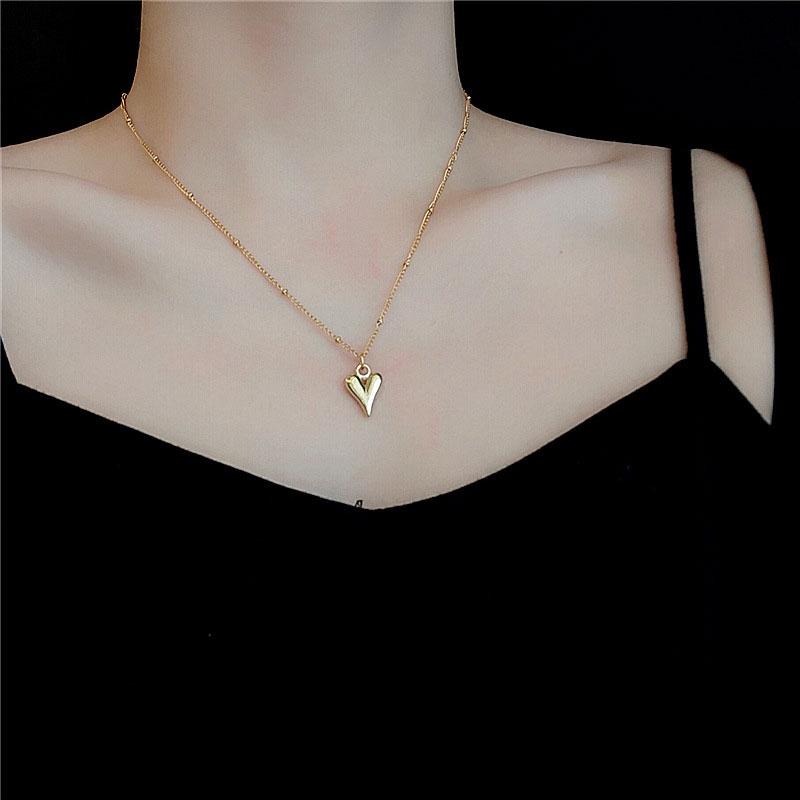 XiaoboACC 2021 New Korean Fashion Three-dimensional Heart Pendant Necklace