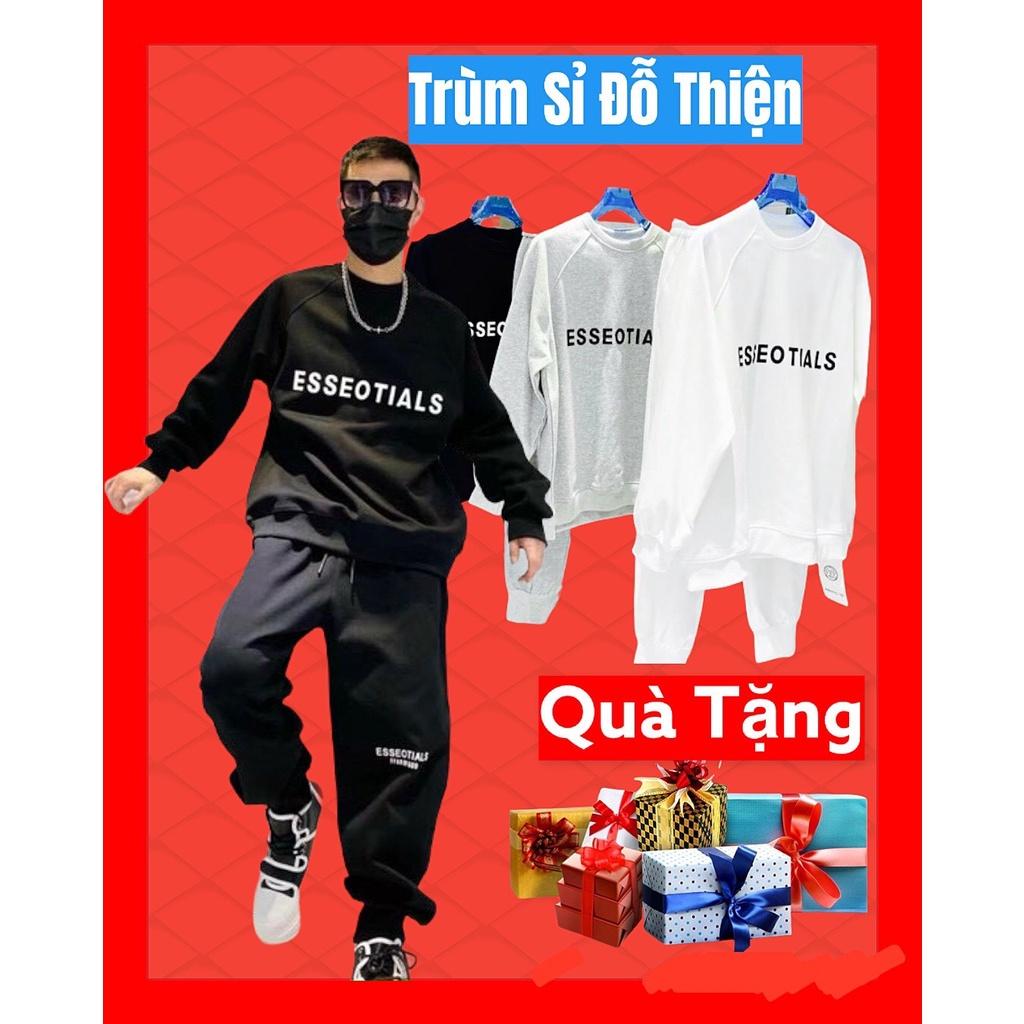 Bộ nỉ nam ESSEOTIAL gồm Áo nỉ và Quần dài chất dày vừa mặc mùa Thu Đông giữ ấm