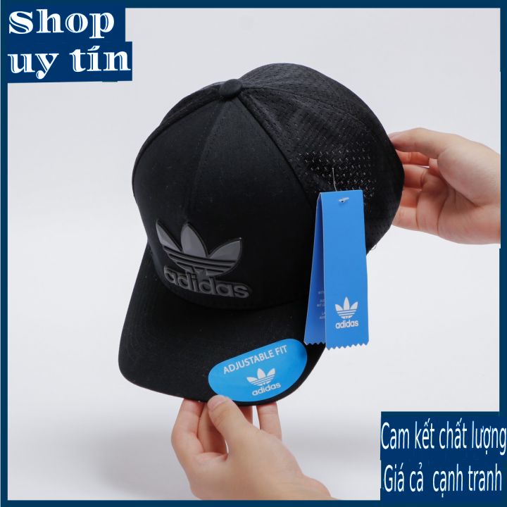 Freeship - MŨ/NÓN KẾT LƯỠI TRAI LOGO 3 LÁ CAO SU BÍT ĐUÔI CÁ TÍNH THỜI TRANG NAM NỮ CAO CẤP - màu đen/trắng/xám