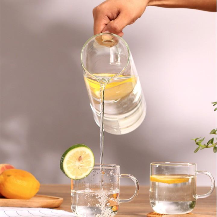 Bình thuỷ tinh đựng nước nắp gỗ chịu nhiệt độ cao dày dặn đẹp 1,3 lít và 1,6 lít giá rẻ