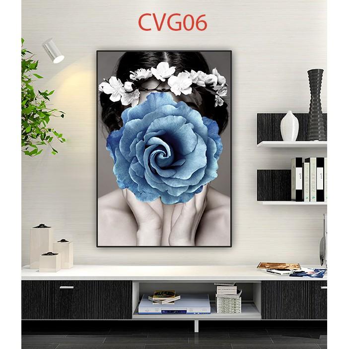 Tranh canvas cô gái nghệ thuật TCVG37 tặng đinh treo tranh