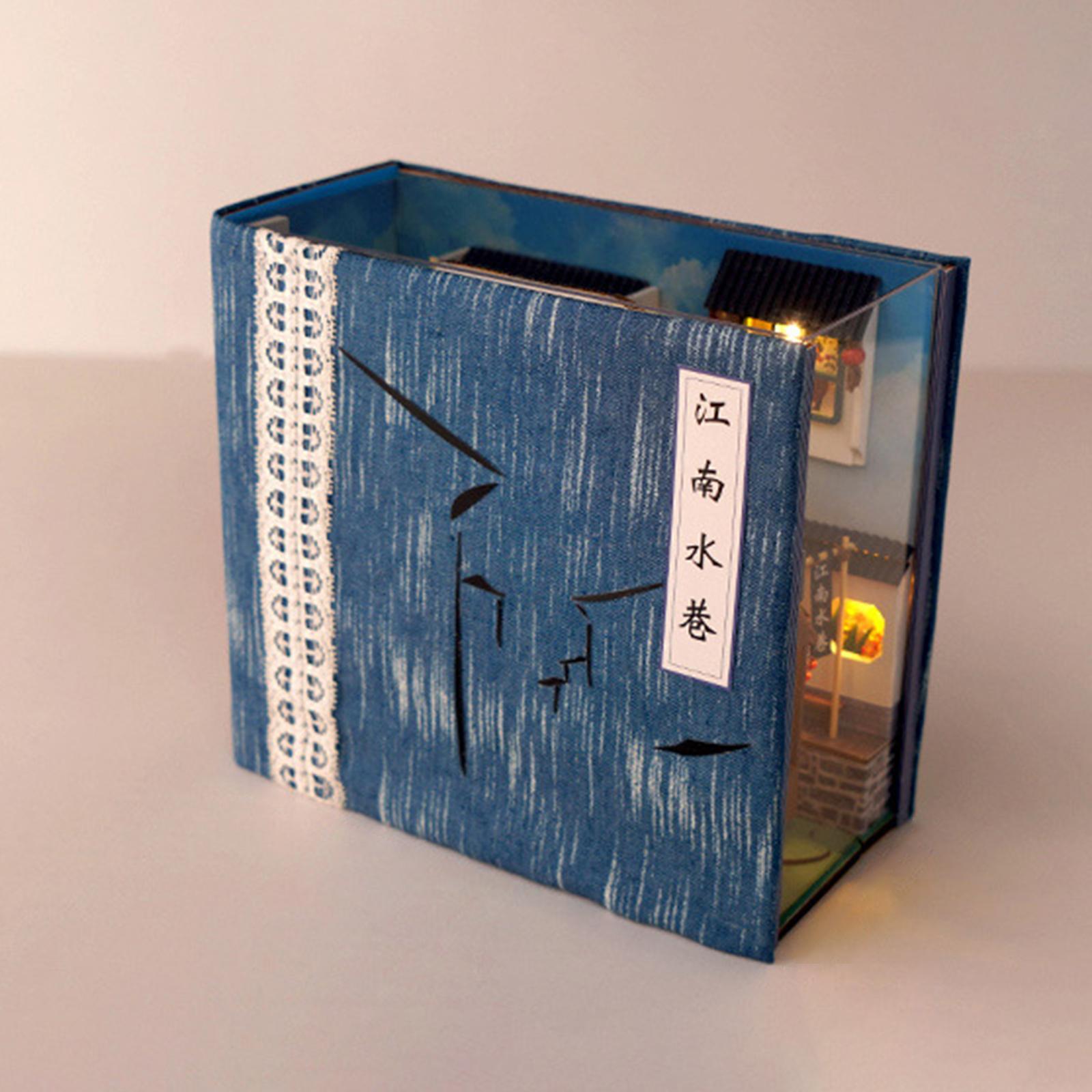 DIY Miniature Dollhouse Kit Book  Shelf Jiangnan Water Village for Kids Adults