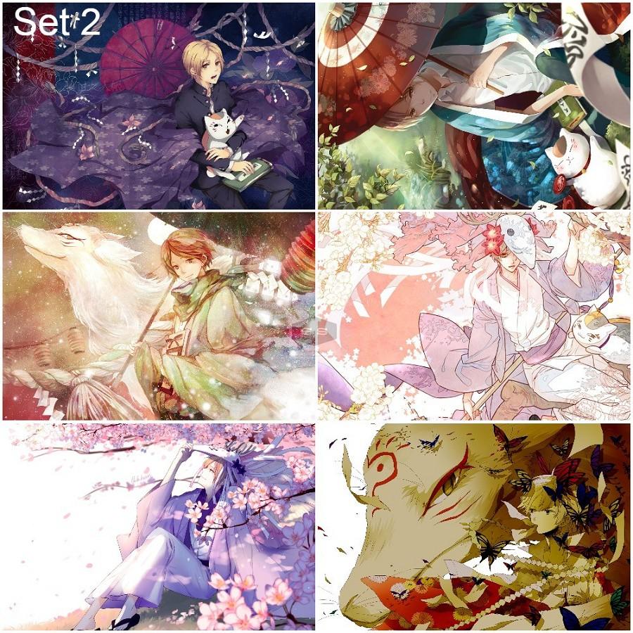 Bộ 6 Áp phích - Poster Anime Natsume's Book of Friends - Natsume Yuujinchou - Hữu nhân sổ - A3,A4,A5