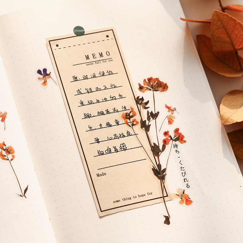 Tấm sticker hoa PET rực rỡ trang trí sổ tay M711