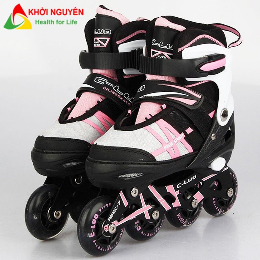 Giày trượt patin trẻ em tặng bảo hộ chính hãng CLUO với bánh cao su sáng led trượt mượt và êm, quà tặng | KHỞI NGUYÊN |