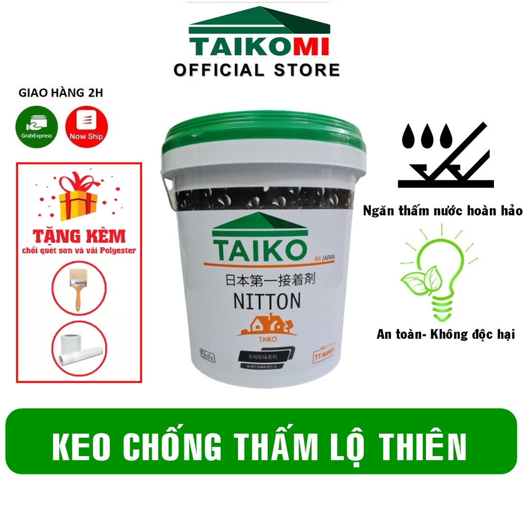 TaiKo Japan chống thấm vết nứt mái nhà, sàn nhà vệ sinh, máng xối, mái tôn, sàn nhà triệt để- 5 LÍT