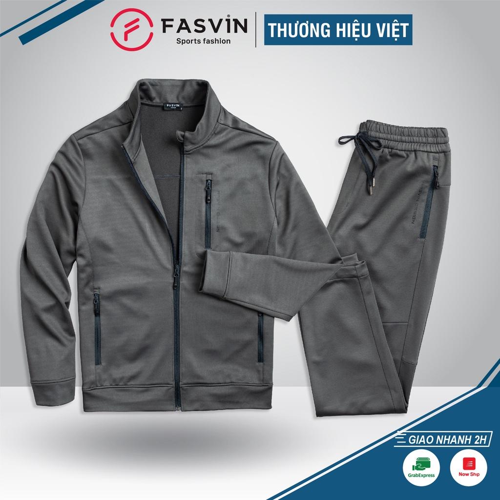 Bộ quần áo thể thao nam Fasvin BT22546.HN vải thun 01 lớp co giãn thoải mái