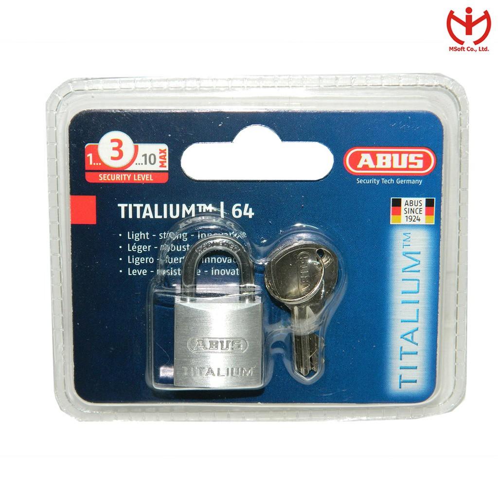 Ổ khóa ABUS 64TI/20 thân TITALIUM siêu nhẹ rộng 20mm chìa răng cưa dùng khóa vali hành lý - MSOFT