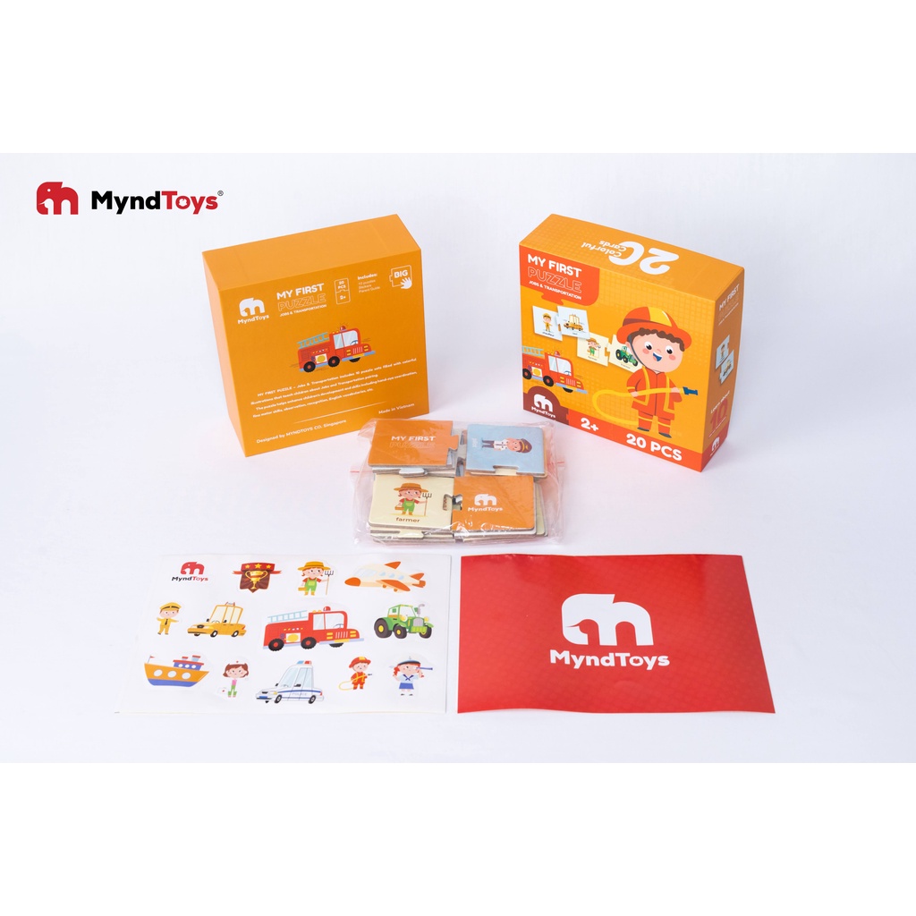 Đồ Chơi Xếp Hình MyndToys My First Puzzle - Jobs & Transportation (Chủ Đề Nghề Nghiệp) Cho Bé Trên 2 Tuổi