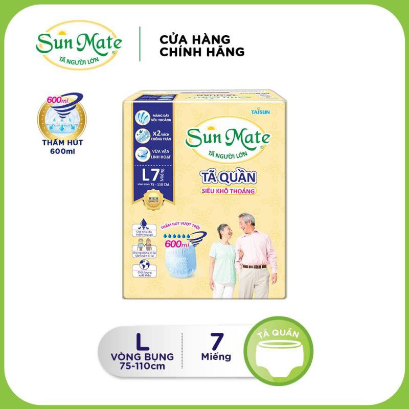 Combo 4 Gói Tã Quần Người Lớn SunMate Siêu Khô Thoáng size M8, L7