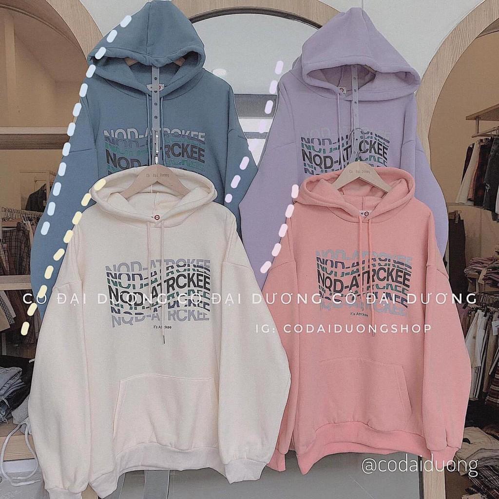 Áo nỉ hoodie chữ lượn sóng