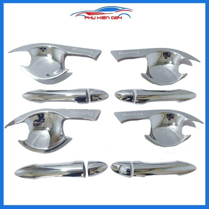 Ốp tay hõm mạ crom Morning 2012-2013-2014-2015-2016-2017-2018-2019-2020 sáng bóng chống trầy bảo vệ cửa xe ô tô