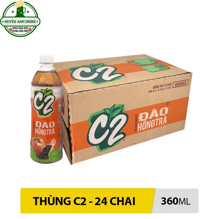 Thùng Trà Xanh C2 500ml - Thùng 24 Chai - Hương Đào và Vải