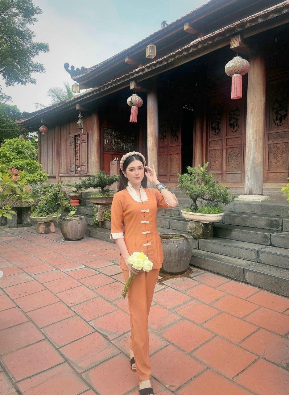 Đồ Lam Đi Chùa # Bộ viền hoa lụa Hàn# Quần Áo Nữ Cao Cấp