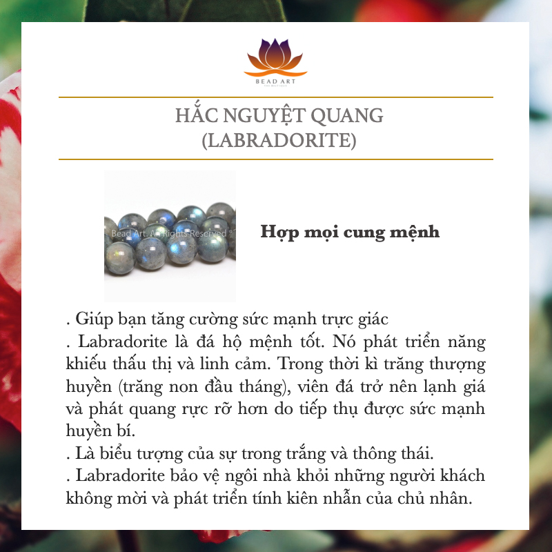 [1 Hạt/3 Hạt] 6MM Hạt Đá Labradorite Ánh Cầu Vồng Tự Nhiên Loại AB, Hắc Nguyệt Quang, Phối Vòng Tay Phong Thuỷ, Chuỗi Hạt, Mọi Cung Mệnh - Bead Art