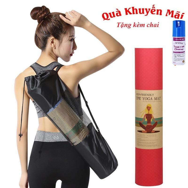 SALE- Thảm yoga 6mm TPE 2 lớp( Tặng túi lưới +chai xịt)