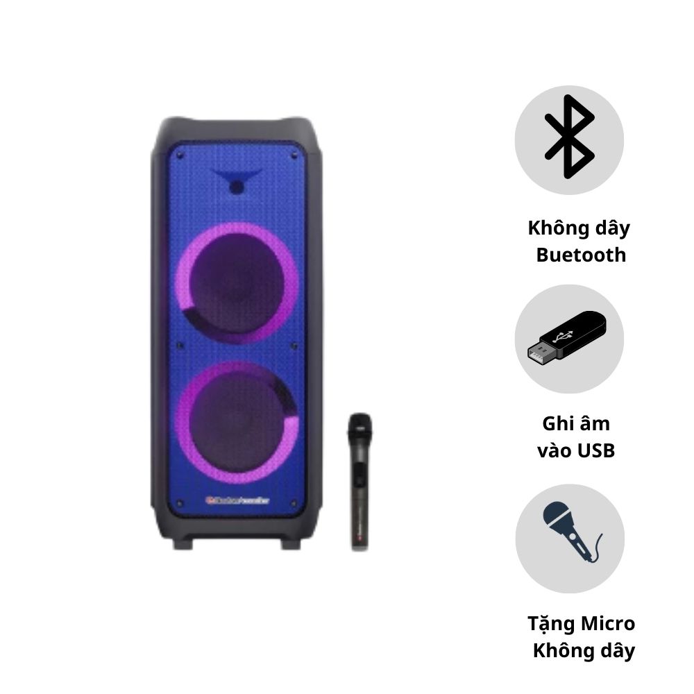 Loa Karaoke Bluetooth BOSTON ACOUSTICS Party Box BA-1202PB | Tích hợp Micro không dây | Tăng/giảm âm Bass ,Treble | Hàng Chính Hãng