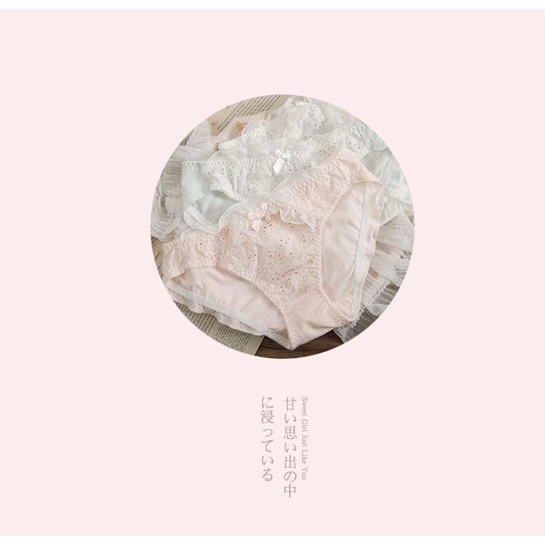 Quần Lót Nữ Cotton Hoa Đính Giả Ngọc Trai Xuất Đông Âu . Hàng Loại Đẹp.