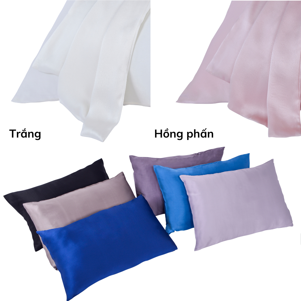Vỏ Gối Lụa Satin Cao Cấp 51x66cm, 51x76cm Chất Liệu Tự Nhiên, Mềm Mượt, Sang Trọng