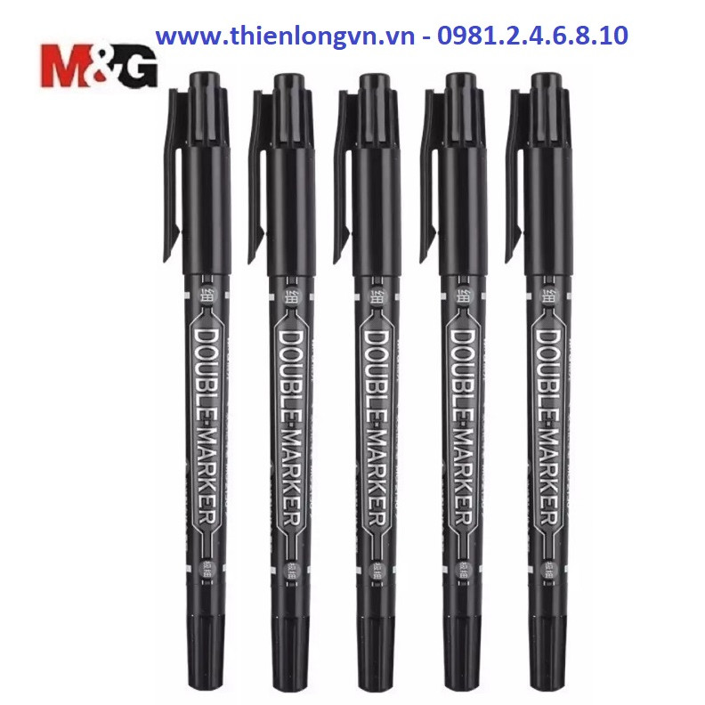 Combo 5 cây bút dạ kính hai đầu M&G - 2130 màu đen