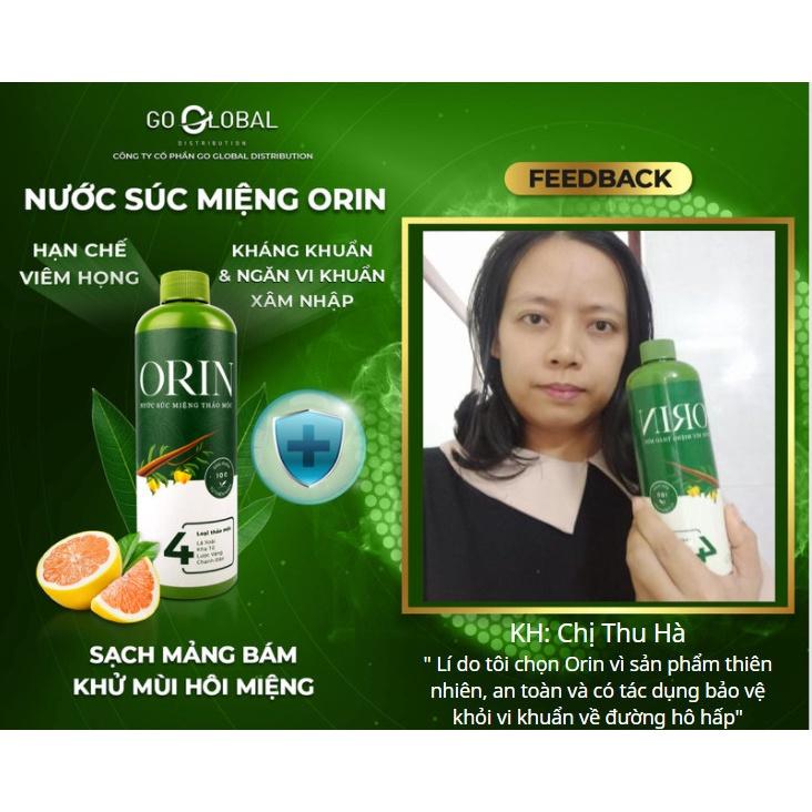 Combo 2 chai Nước Súc Miệng Thảo Mộc Orin 500ml ngừa sâu răng, kháng khuẩn, tan mảng bám