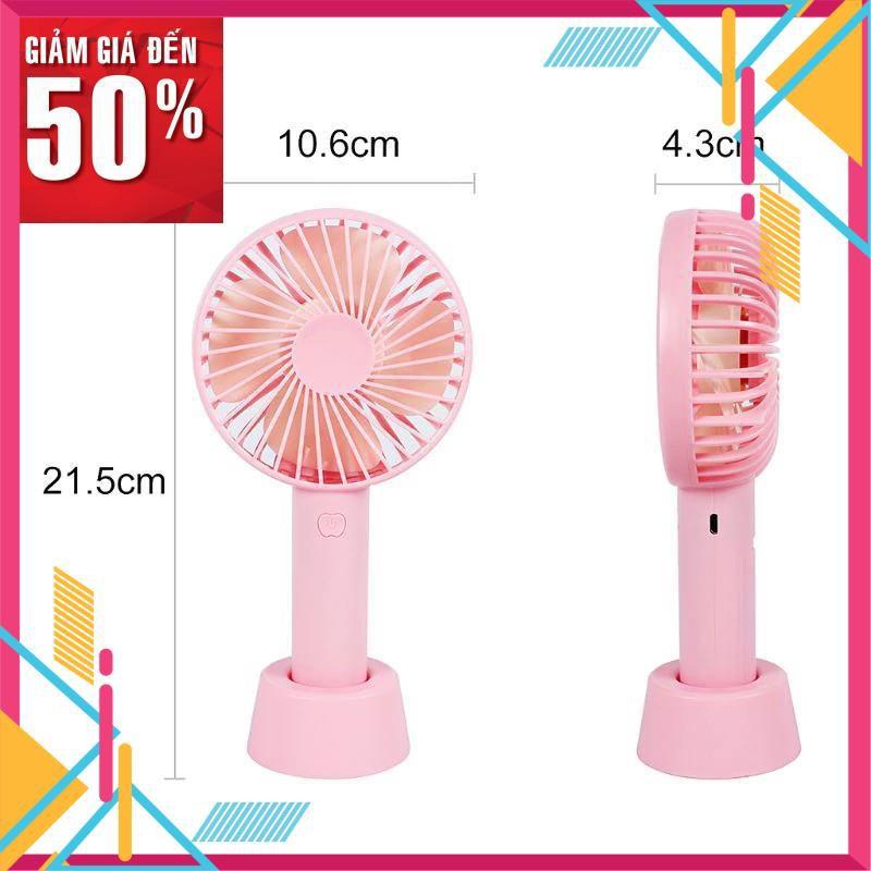 Quạt mini cầm tay tích điện sạc usb dự phòng có chân đế để bàn 3 chế độ gió siêu mát tiện dụng