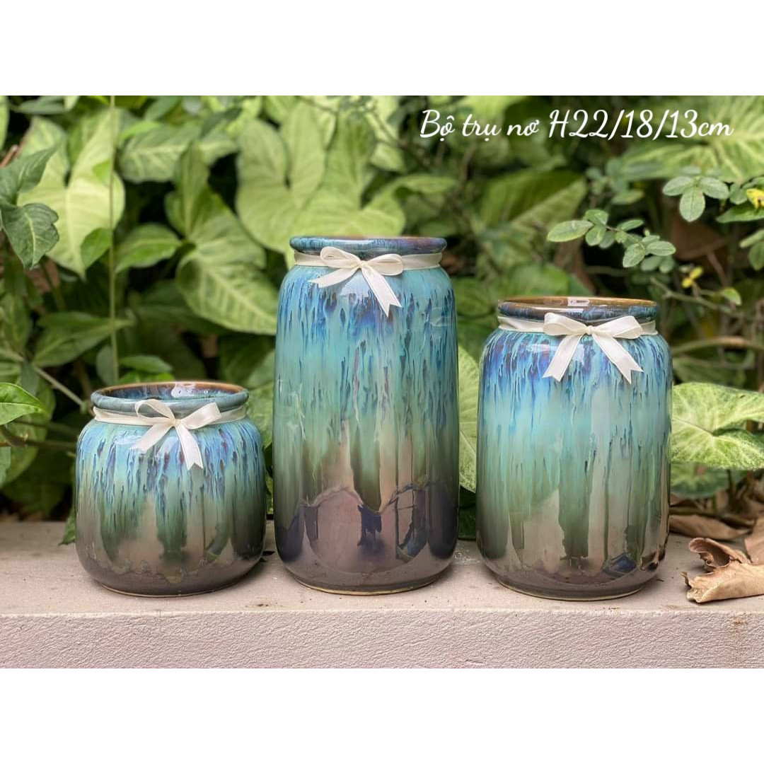 Set lọ hoa trụ nơ