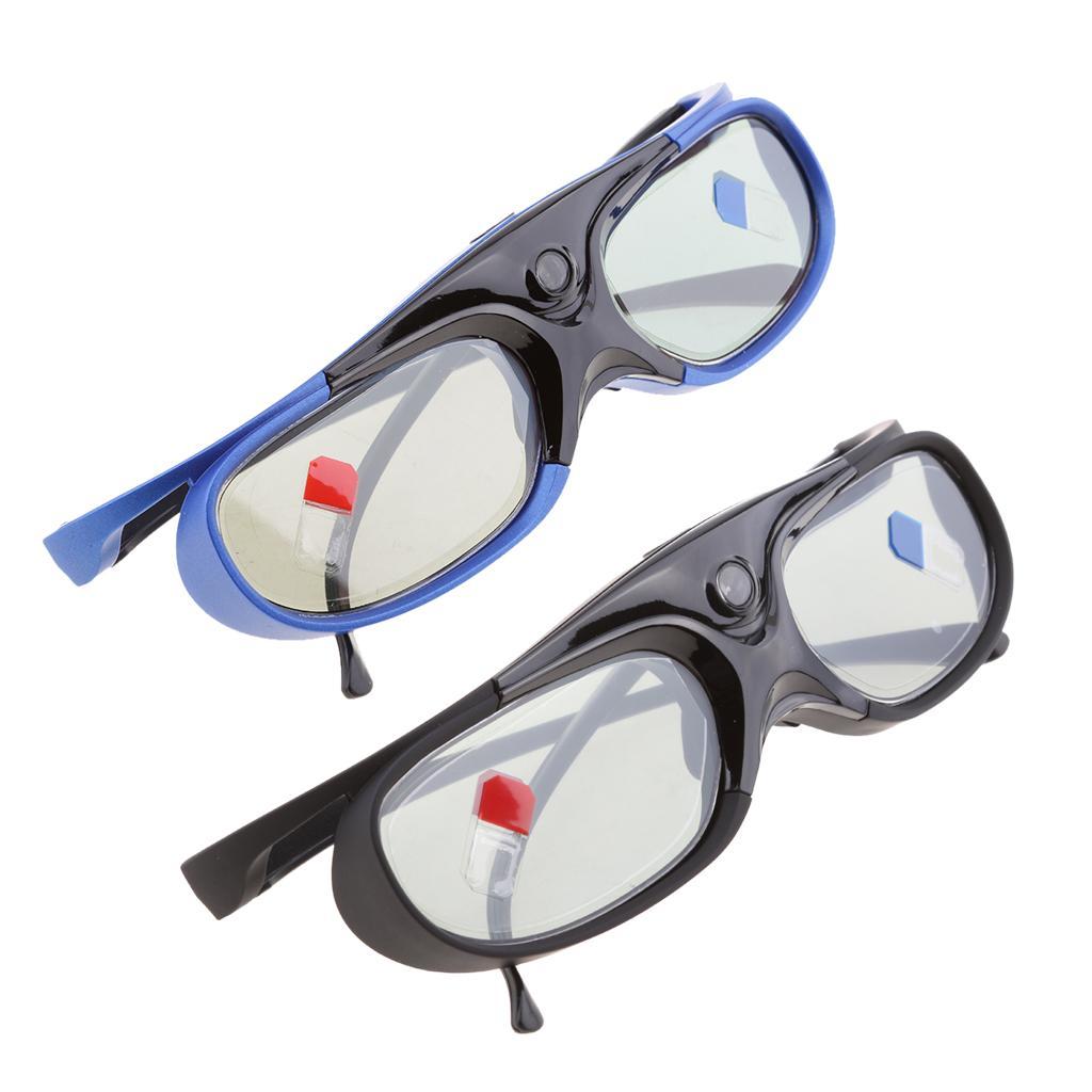 2Pieces Rechargeable DLP link 3D Glasses for All 3D Projectors  and All DLP HD 3D TVs