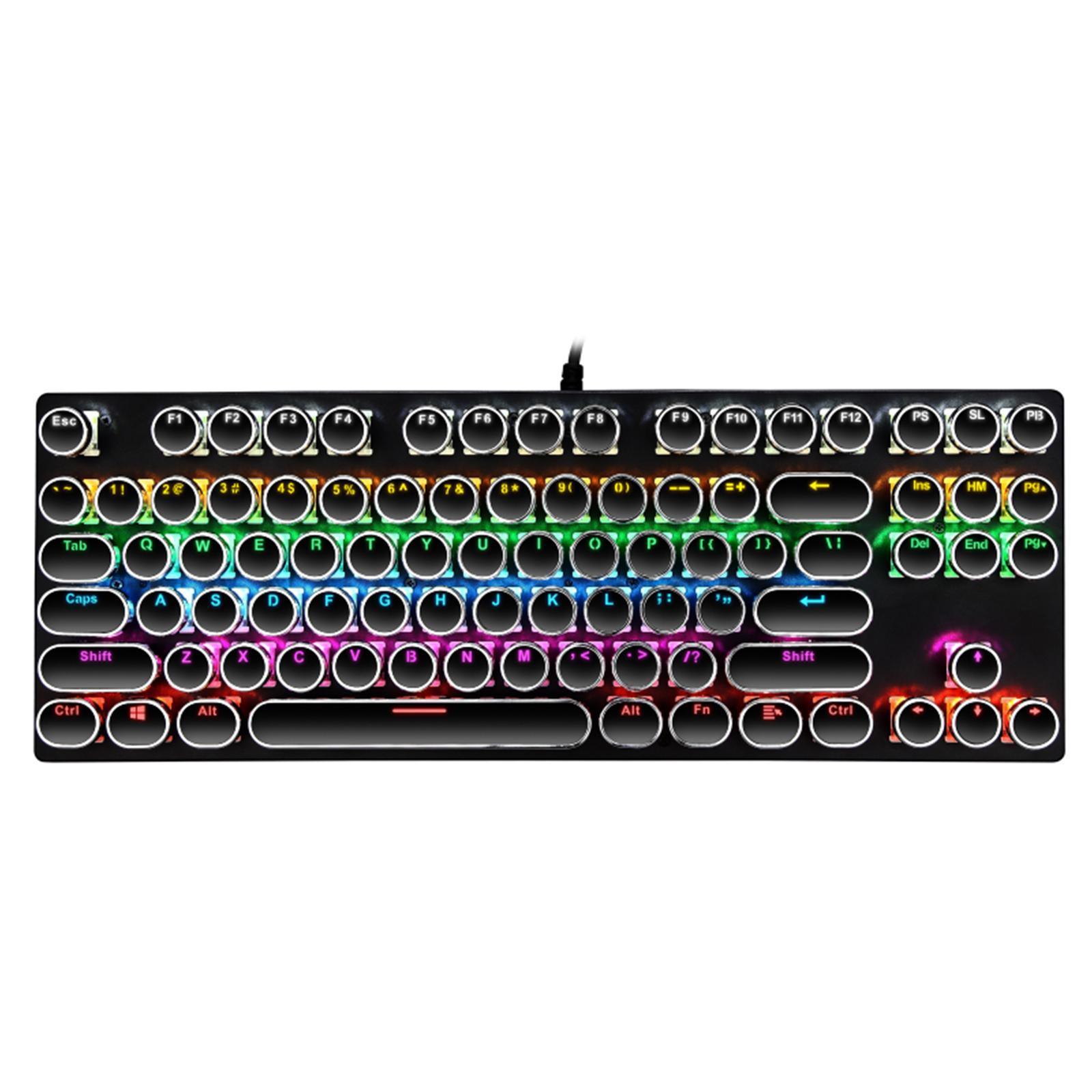 K550 Mechanical Gaming Keyboard 87Key Wired Game Keyboard RGB Backlit Black