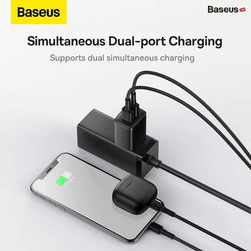 Sạc Baseus Compact Charger 2 Cổng USB 10.5W ( Hàng Chính Hãng)