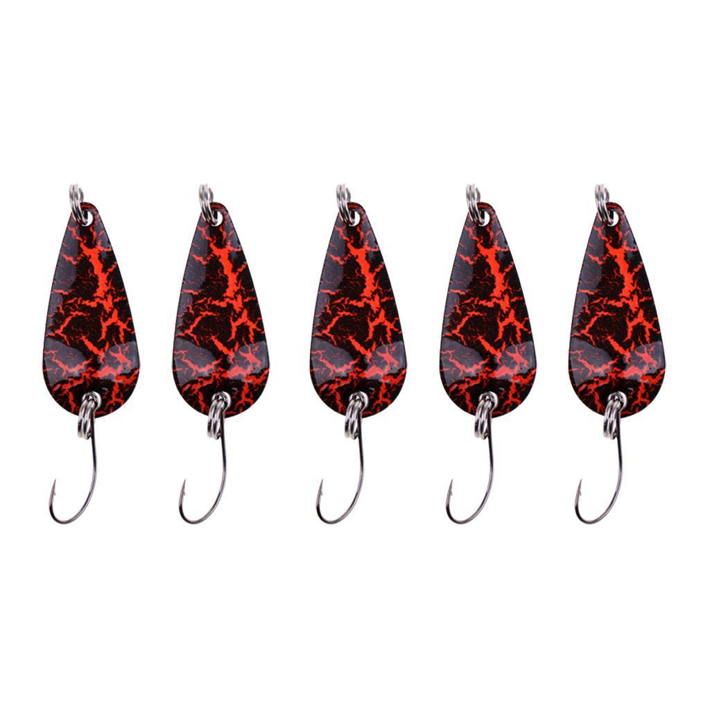 5Pcs Fishing Lures Set Copper Spoon Sequins Metal Lures Hard Baits Crankbait with Single Hook
