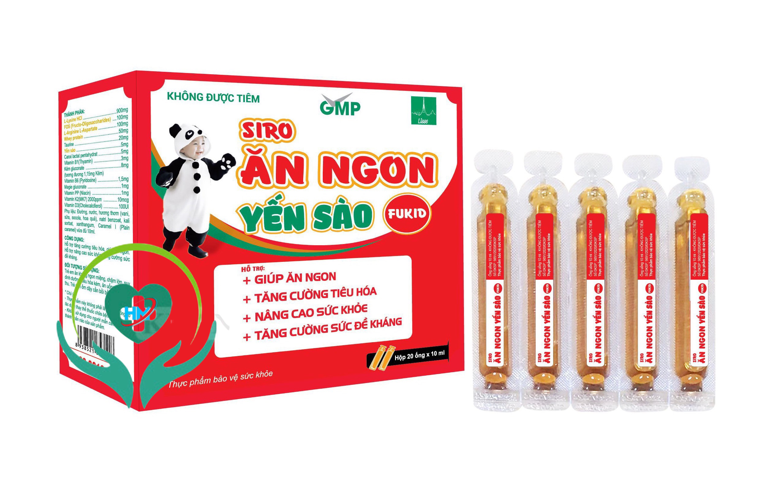 Lisse ￼Siro ĂN NGON YẾN SÀO  Fukid ( hộp 20 ống) - Ăn ngon, kích thích tiêu hoá, tăng miễn dịch cho trẻ