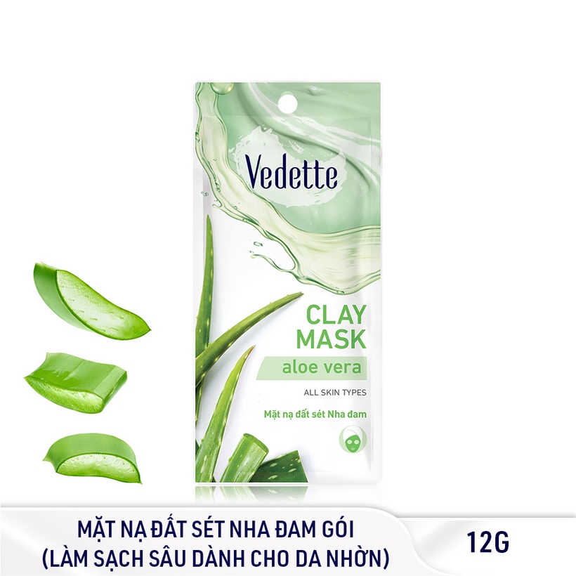 Combo 6 Mặt Nạ Dưỡng Da Trắng Hồng Vedette Nha Đam (Cấp Ẩm, Dịu Da) - Gói 22ml