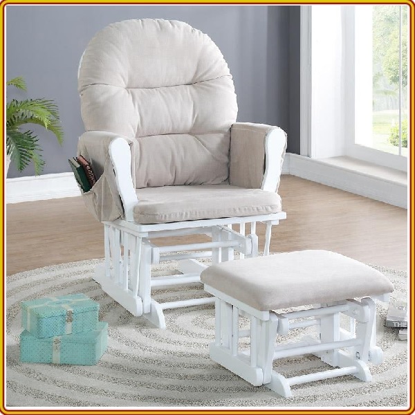 Ghế lắc thư giãn Rocking chair Juno Sofa Màu Trắng Nệm Kem