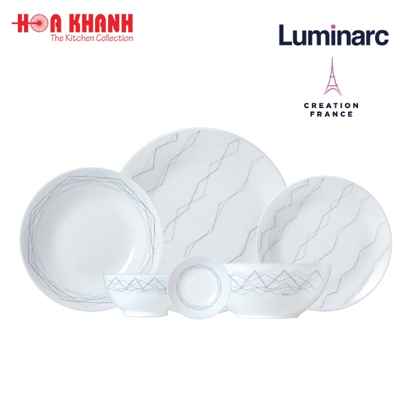 Đĩa Thủy Tinh Luminarc Marble 27cm đựng thức ăn, chịu nhiệt, cường lực - Bộ 3 đĩa - P3764