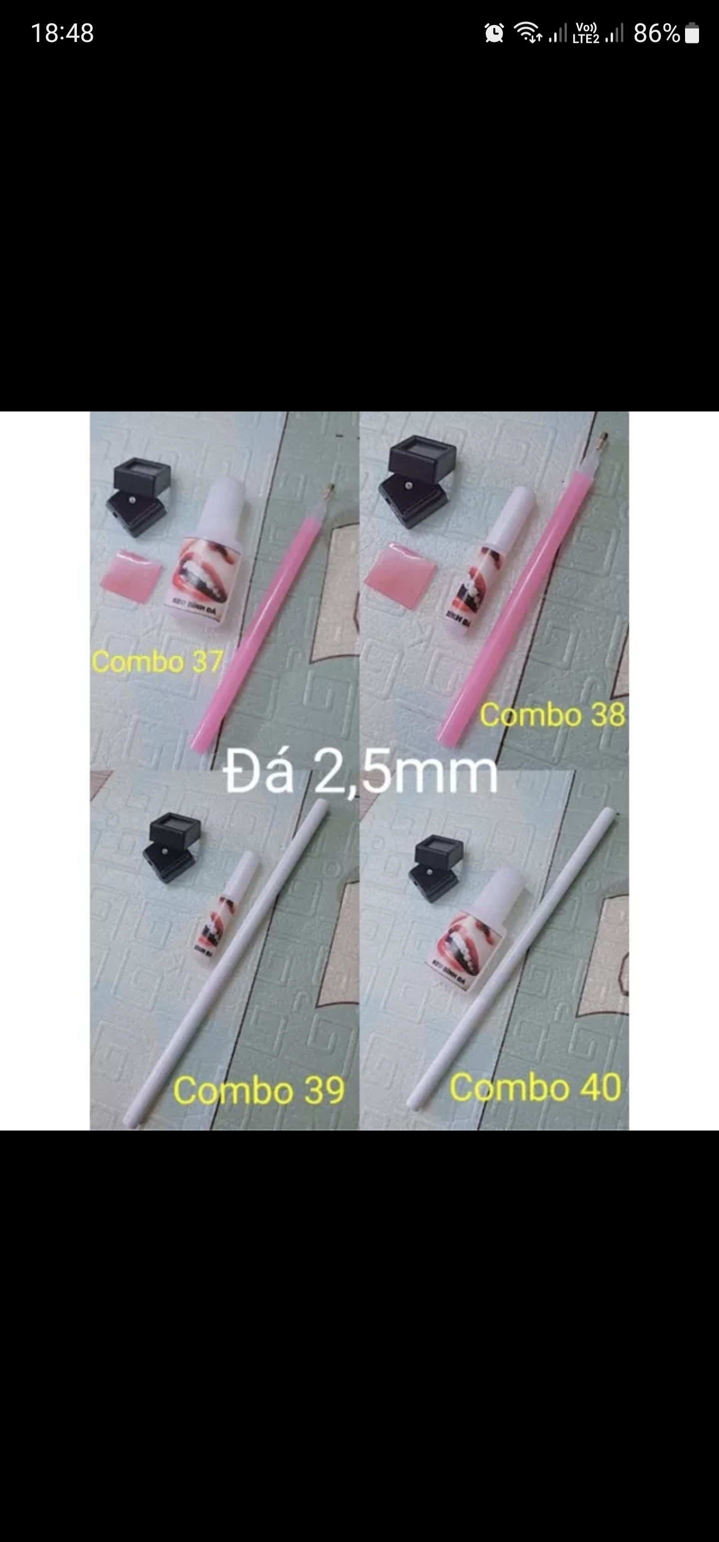 Combo đá đính răng chân nhọn.