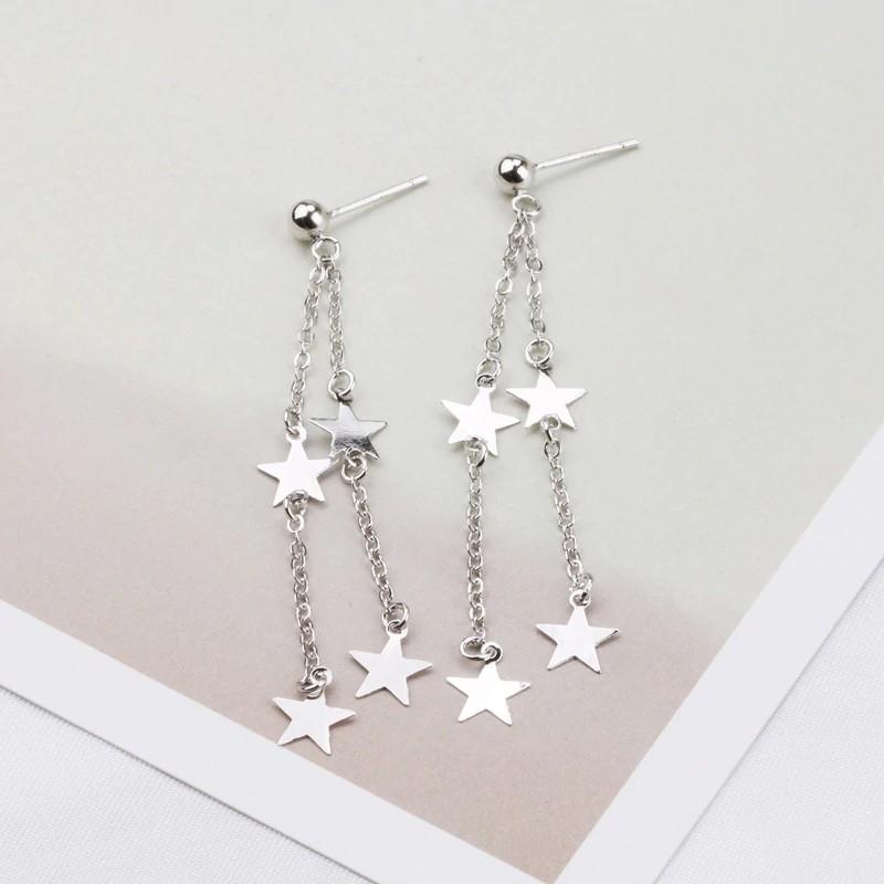 Bông tai bạc sáng bóng