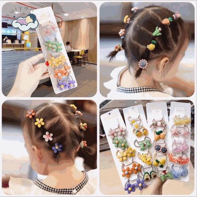 Set 10 dây cột tóc hoạt hình cho bé siêu cute- HÌNH NGẪU NHIÊN