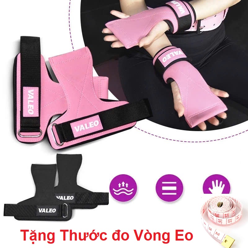 Găng Tay Tập Gym Trợ Lực VALEO {Tặng Tước Dây} Dây Kéo Lưng Lifting Straps Deadlift Tập Tạ Tập Xà Hàng Chính Hãng