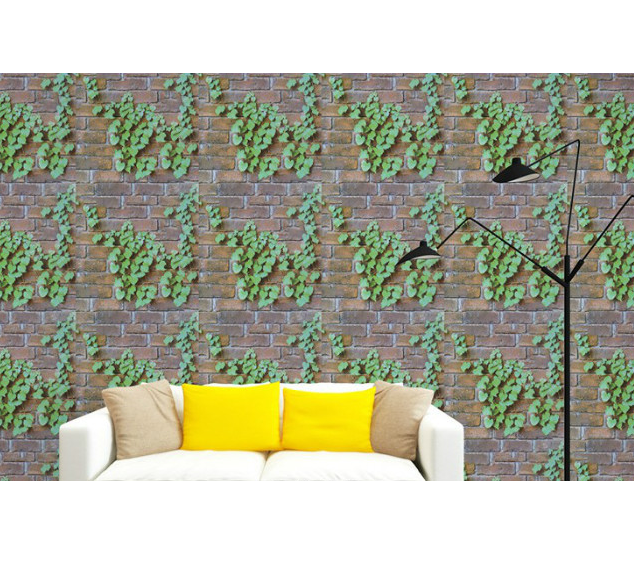Combo 10 mét giấy dán tường, decal dán tường trang trí nhà cửa GẠCH XÁM LÁ XANH khổ 45cm