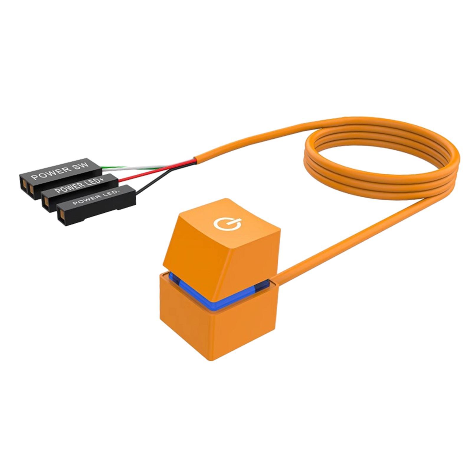 Desktop Computer Power Switch Colorful Light Effect External Start Power on/Off Button