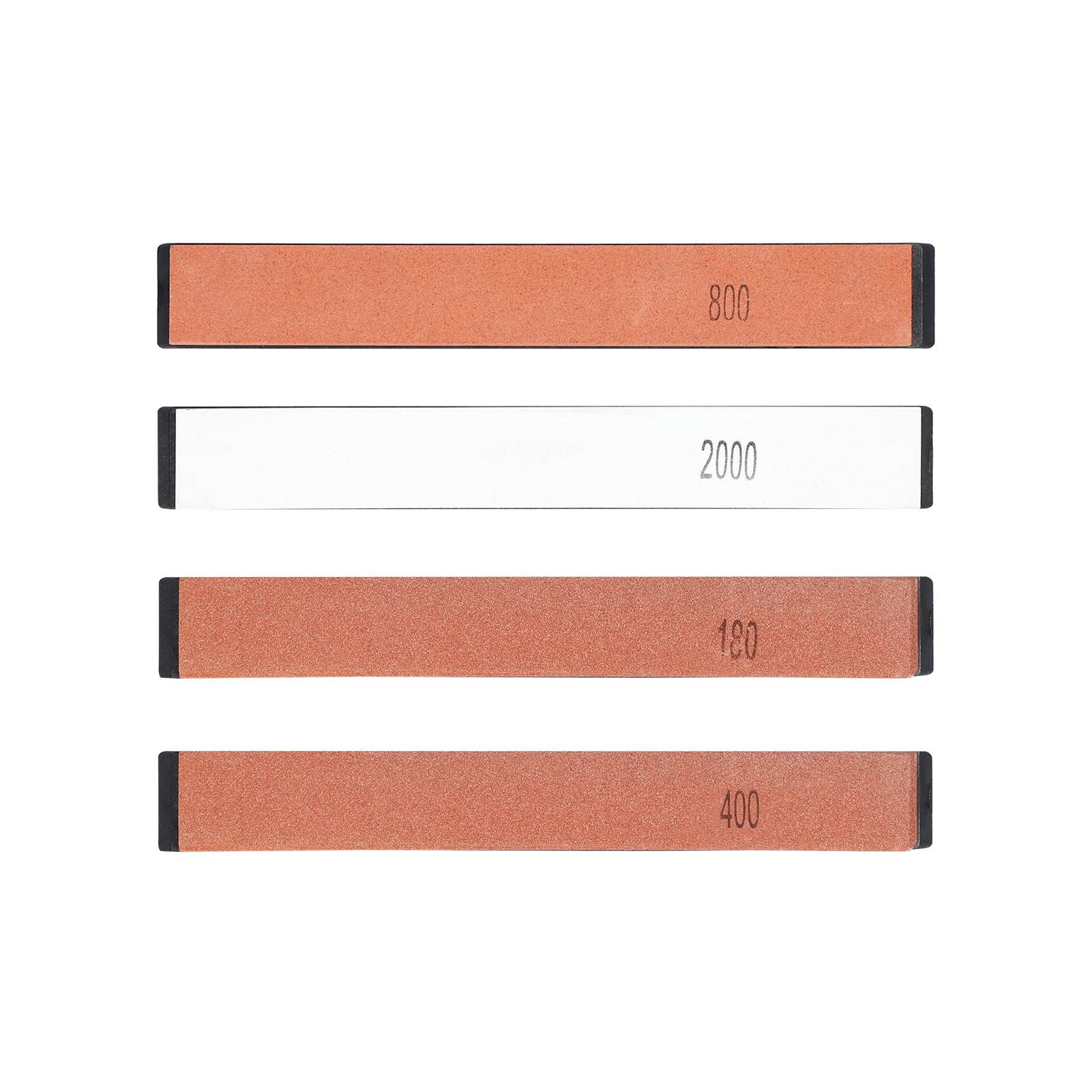 Blade Sharpener Fixed-Angle Professional Sharpening Stone Home Kitchen Sharpening Tool 360° Rotation Flip Design with 4 Whetstones G-Clamp