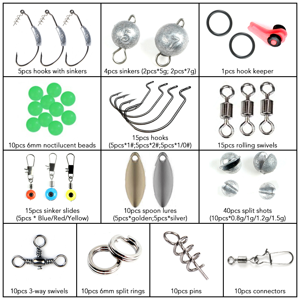 155 Chiếc Móc Câu Cá Và Hộp Đựng