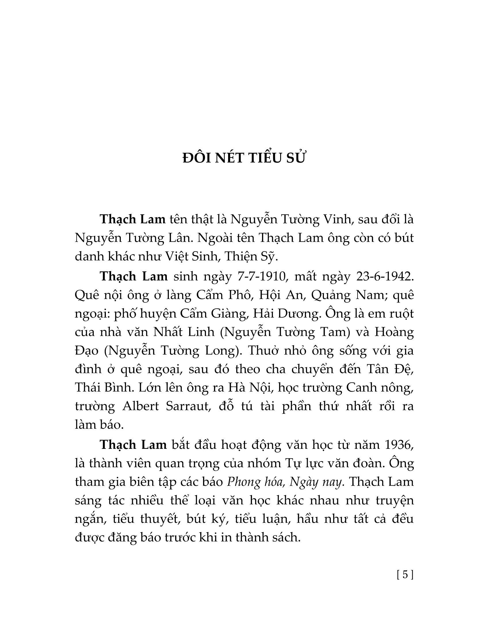 Tuyển Tập Thạch Lam (2023)